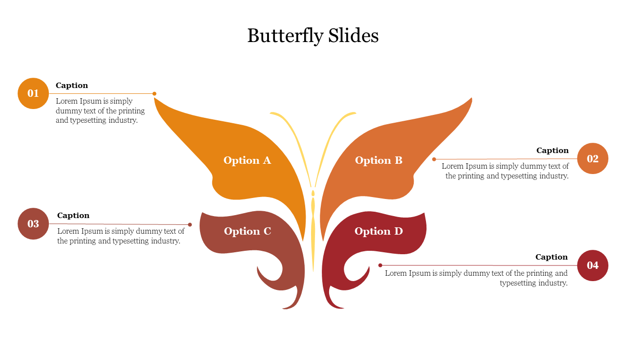 Editable Butterfly Slides For PPT Presentation
